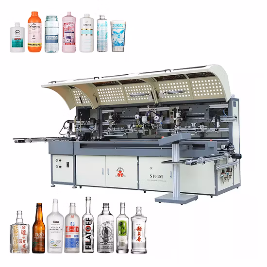 LED UV Drying System Round Square Bottle 2 3 4 Color Oval Glass Bottle Plastic Cup Automatic Screen Printing Machine Price