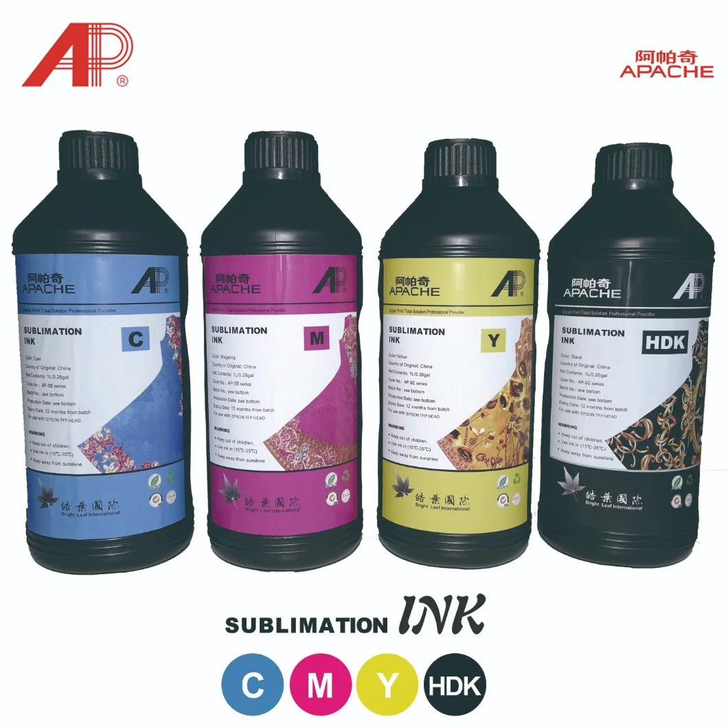 Apache Digital Textile Ink Cmyk I3200 Printhead Inkbank Dye Ink for Sublimation Transfer Printer